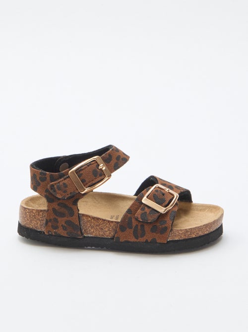 Sandali stampati leopardati con cinturini - Kiabi