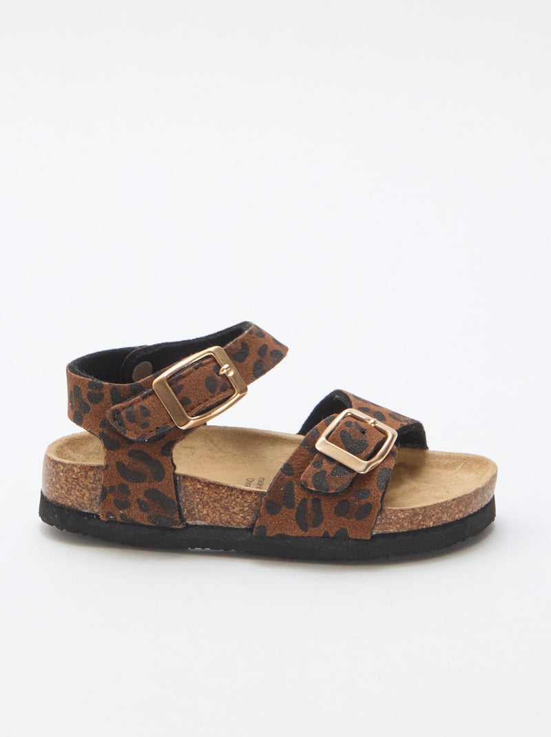Sandali stampati leopardati con cinturini Marrone - Kiabi