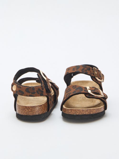 Sandali stampati leopardati con cinturini - Kiabi
