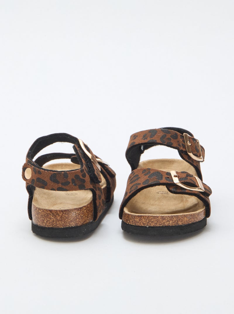 Sandali stampati leopardati con cinturini Marrone - Kiabi