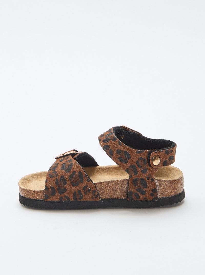 Sandali stampati leopardati con cinturini Marrone - Kiabi