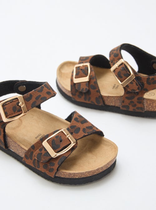 Sandali stampati leopardati con cinturini - Kiabi