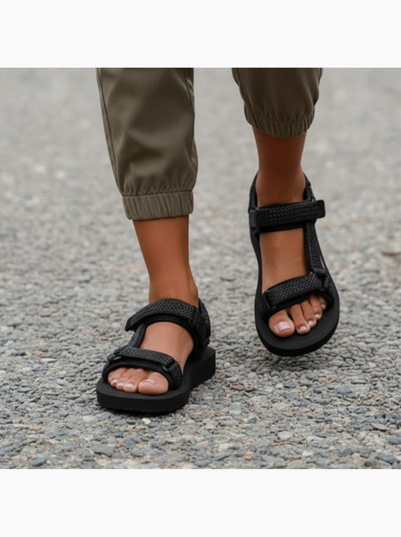 Sandali suola comoda e leggera da 3,5 cm, sandalo per spiaggia, piscina,  Isotoner Nero - Kiabi