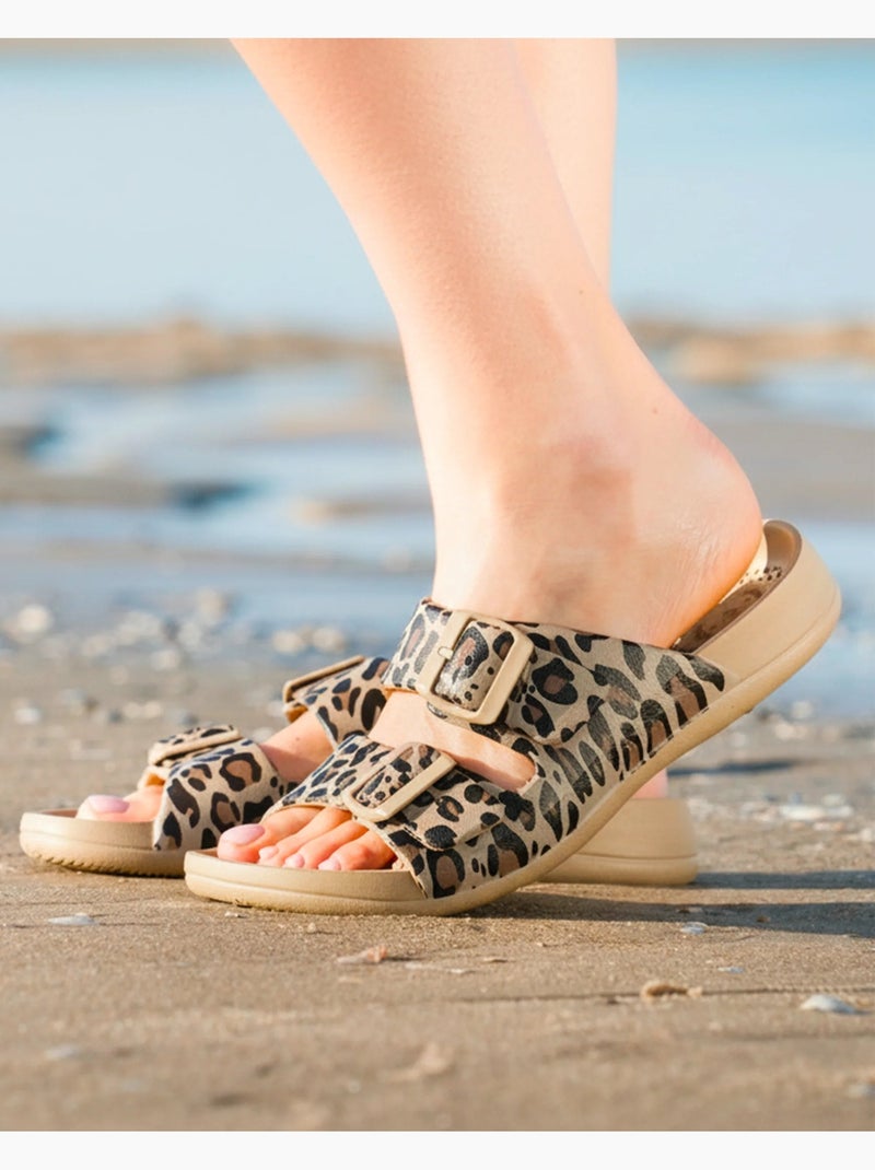 Sandali suola extra-flex e leggera, patch sul tallone ultra-confortevole Beige - Kiabi