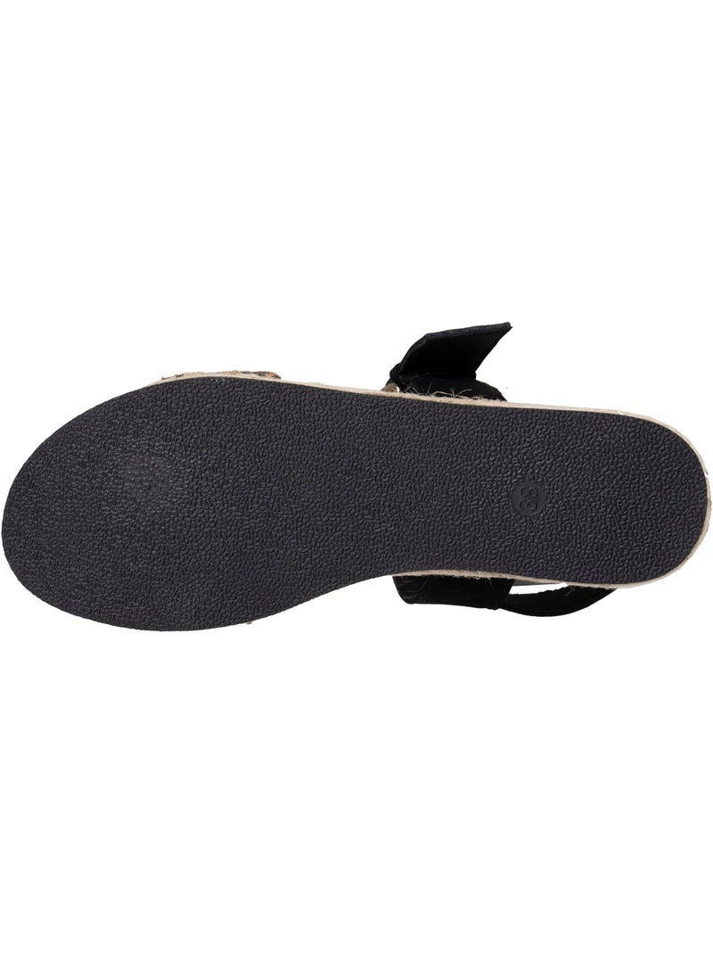 Sandali suola in memory, tacco di 3,5 cm, design in corda e leopardo  Isotoner Nero Nero Bianco - Kiabi