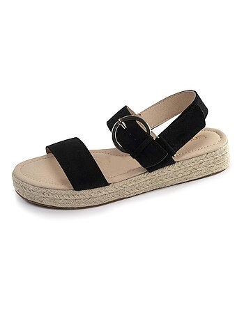 Sandali suola in memory, tacco di 3,5 cm, design in corda e leopardo Isotoner