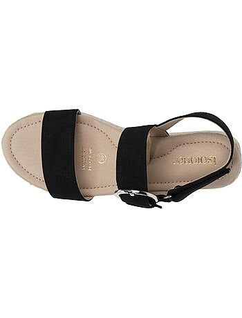 Sandali suola in memory, tacco di 3,5 cm, design in corda e leopardo Isotoner
