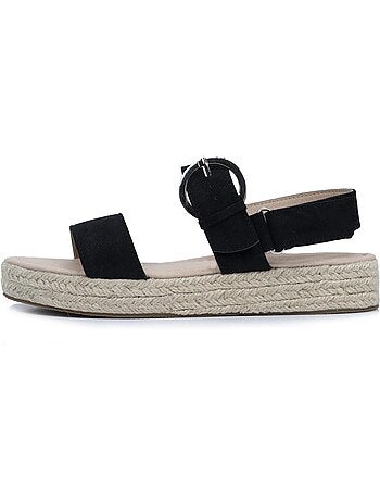 Sandali suola in memory, tacco di 3,5 cm, design in corda e leopardo Isotoner