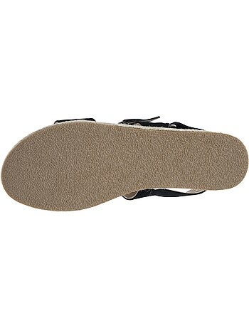 Sandali suola in memory, tacco di 3,5 cm, design in corda e leopardo Isotoner