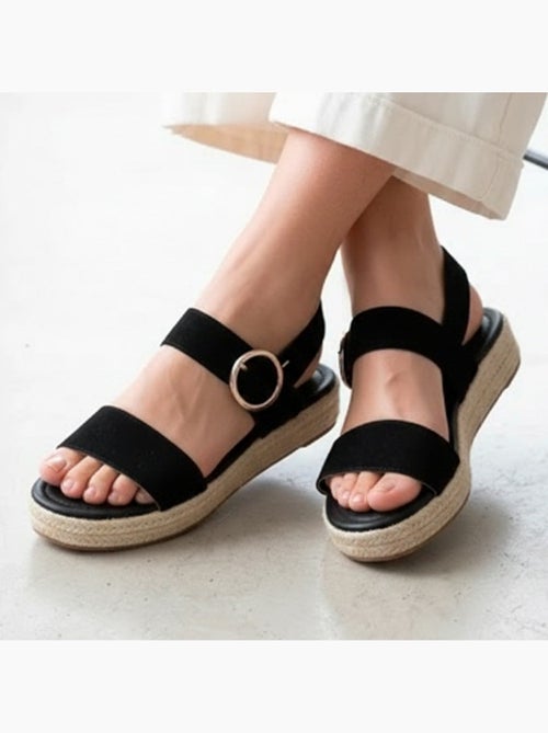 Sandali suola in memory, tacco di 3,5 cm, design in corda  Isotoner - Kiabi