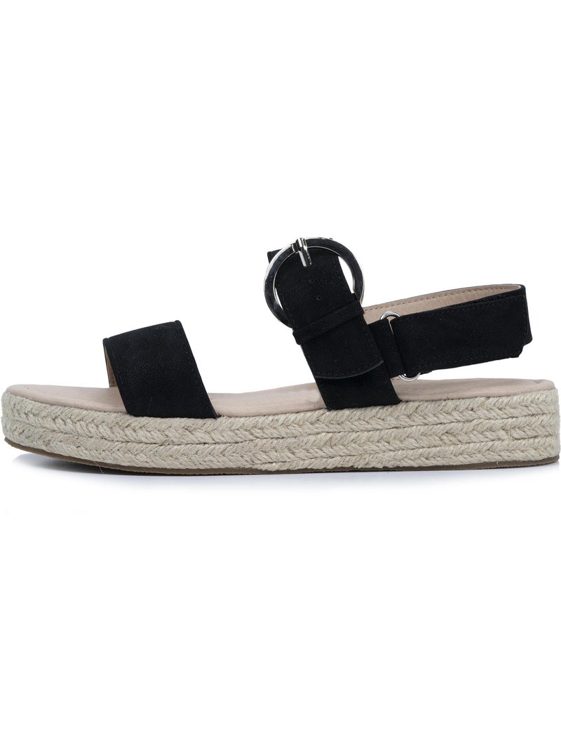 Sandali suola in memory, tacco di 3,5 cm, design in corda  Isotoner Nero - Kiabi