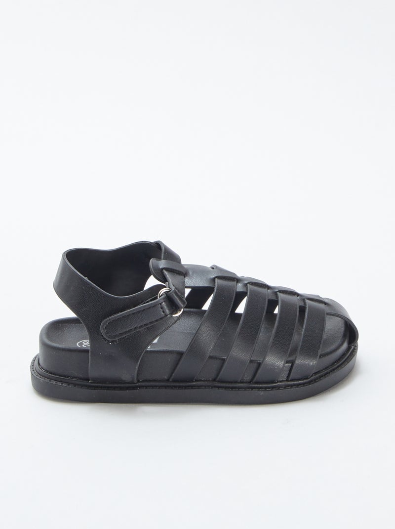 Sandali tinta unita multi-cinturini NERO - Kiabi