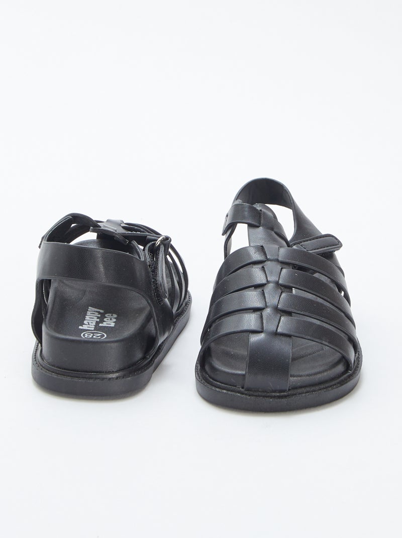 Sandali tinta unita multi-cinturini NERO - Kiabi