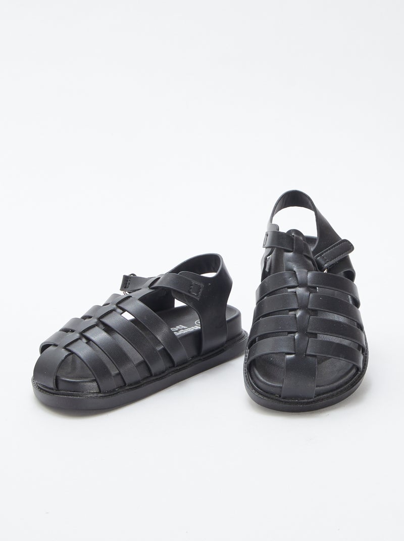 Sandali tinta unita multi-cinturini NERO - Kiabi