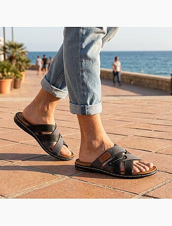 Sandali uomo con cinghie incrociate OZABI(54 characters)