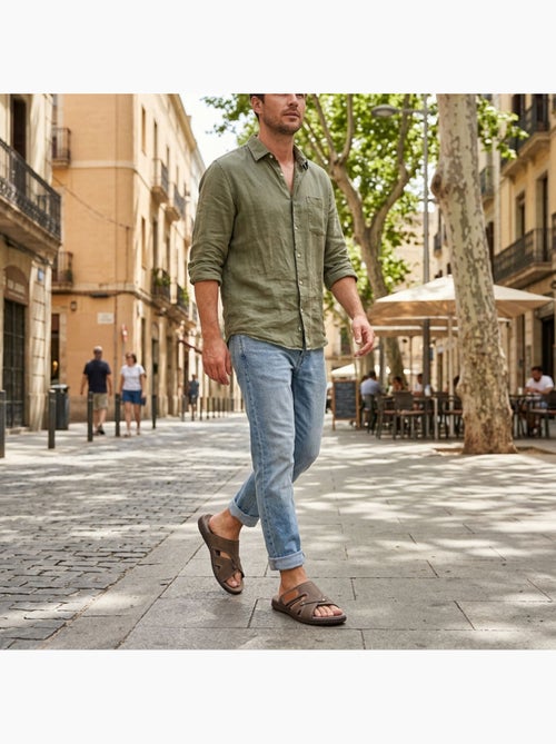 Sandali uomo incrociati comfort strappo estate OZABI - Kiabi Sandali uomo incrociati comfort strappo estate OZABI - Kiabi