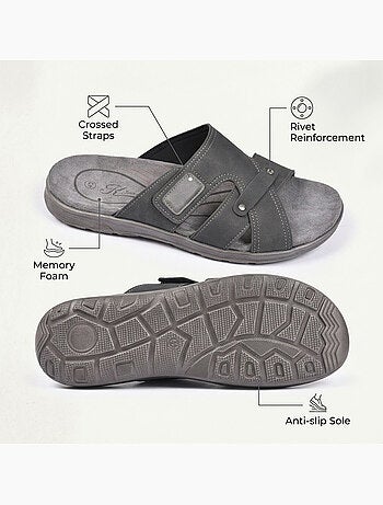 Sandali uomo incrociati comfort strappo estate OZABI