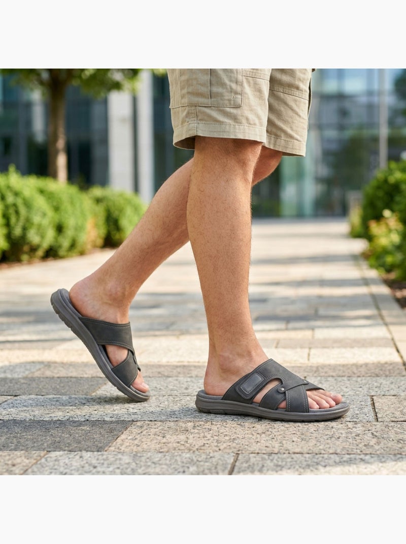 Sandali uomo incrociati comfort strappo estate OZABI Nero - Kiabi