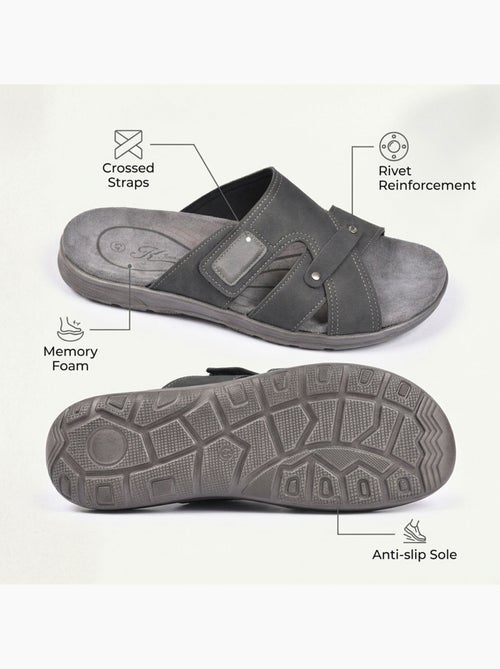 Sandali uomo incrociati comfort strappo estate OZABI - Kiabi Sandali uomo incrociati comfort strappo estate OZABI - Kiabi