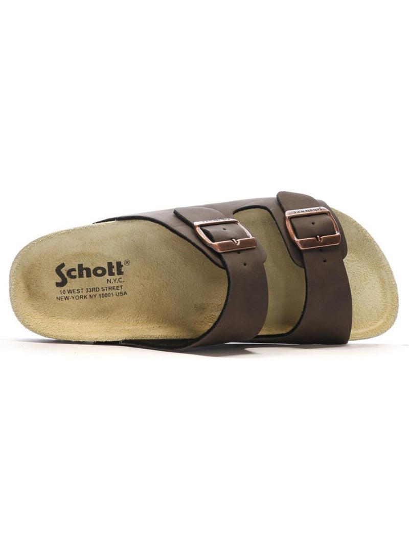Sandali Uomo Lisci Schott Marrone cappuccino - Kiabi