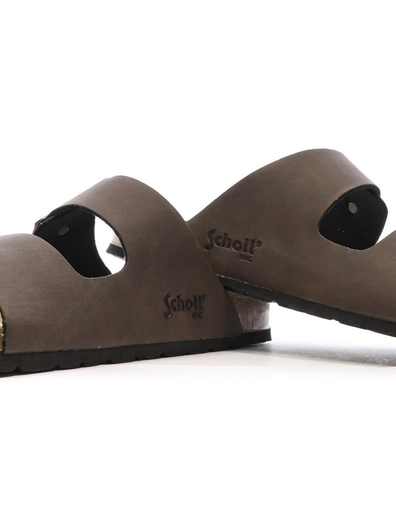 Sandali Uomo Lisci Schott Marrone cappuccino - Kiabi