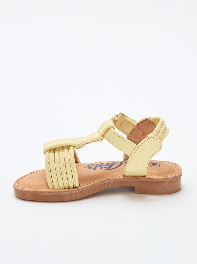 Sandalo a fascia larga Giallo - Kiabi