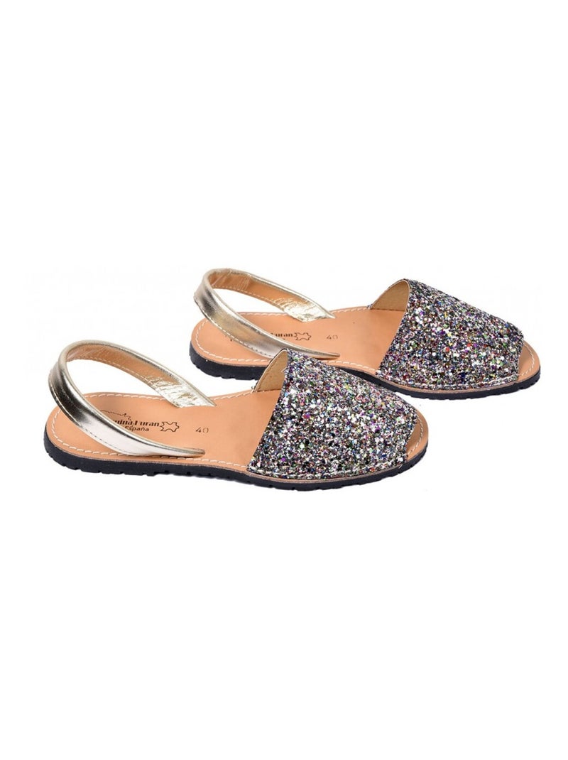 Sandalo Basso Donna PREMIUM CUOIO Grigio giallo - Kiabi