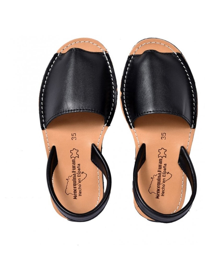 Sandalo Basso Donna PREMIUM CUOIO Nero - Kiabi