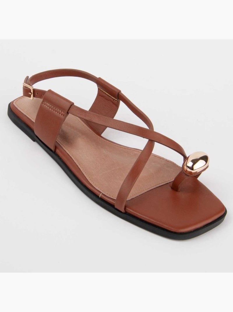 Sandalo Basso Materiale Sintetico Montevita Marrone - Kiabi