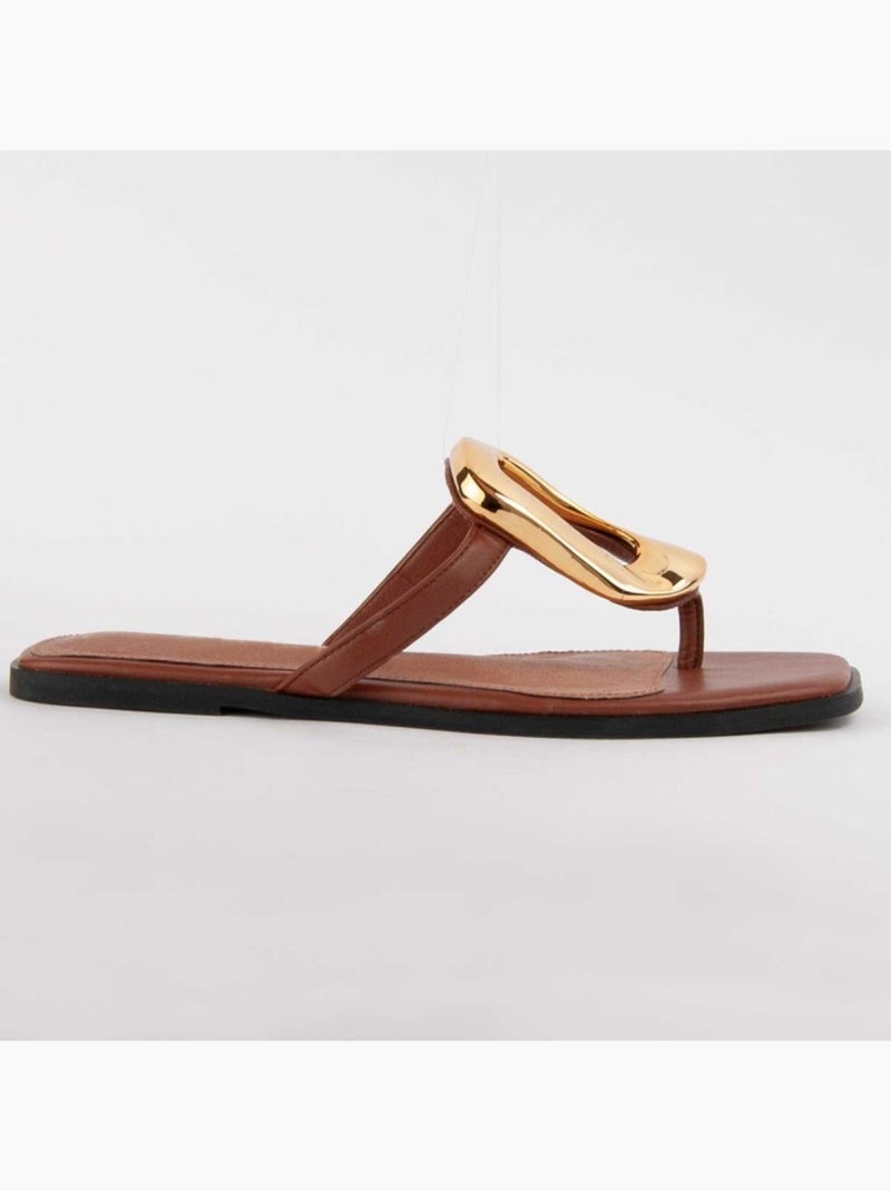 Sandalo Basso Materiale Sintetico Montevita Marrone - Kiabi