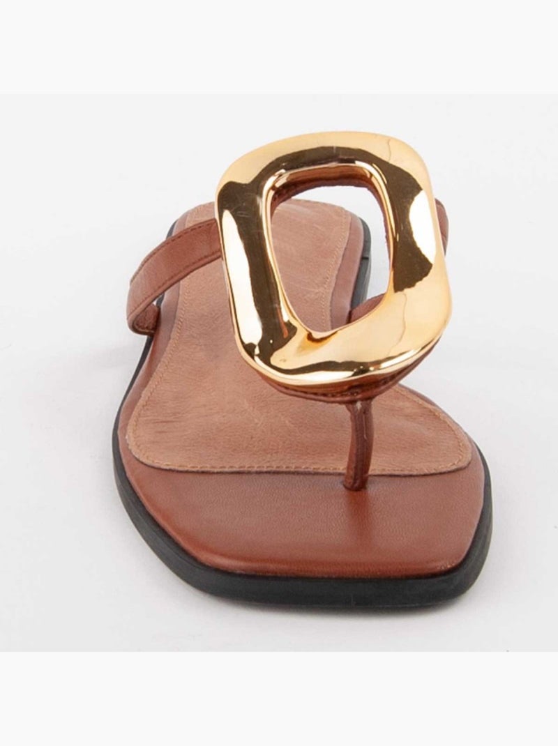 Sandalo Basso Materiale Sintetico Montevita Marrone - Kiabi