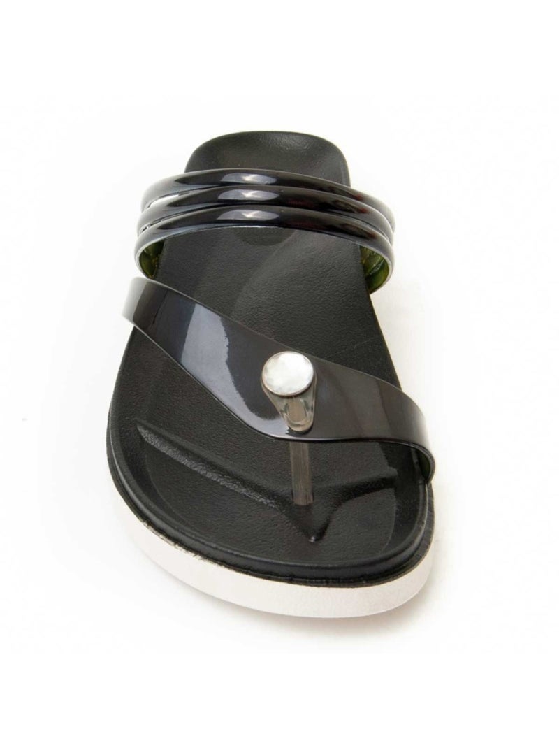 Sandalo Basso Materiale Sintetico Montevita Nero - Kiabi