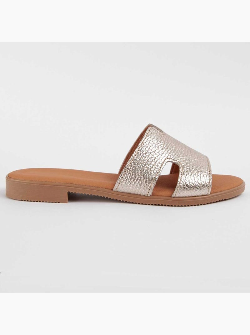 Sandalo Basso Pelle Naturale Purapiel Dorato/Oro - Kiabi