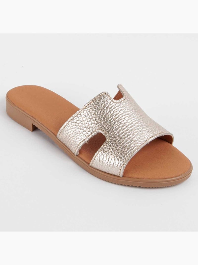 Sandalo Basso Pelle Naturale Purapiel Dorato/Oro - Kiabi
