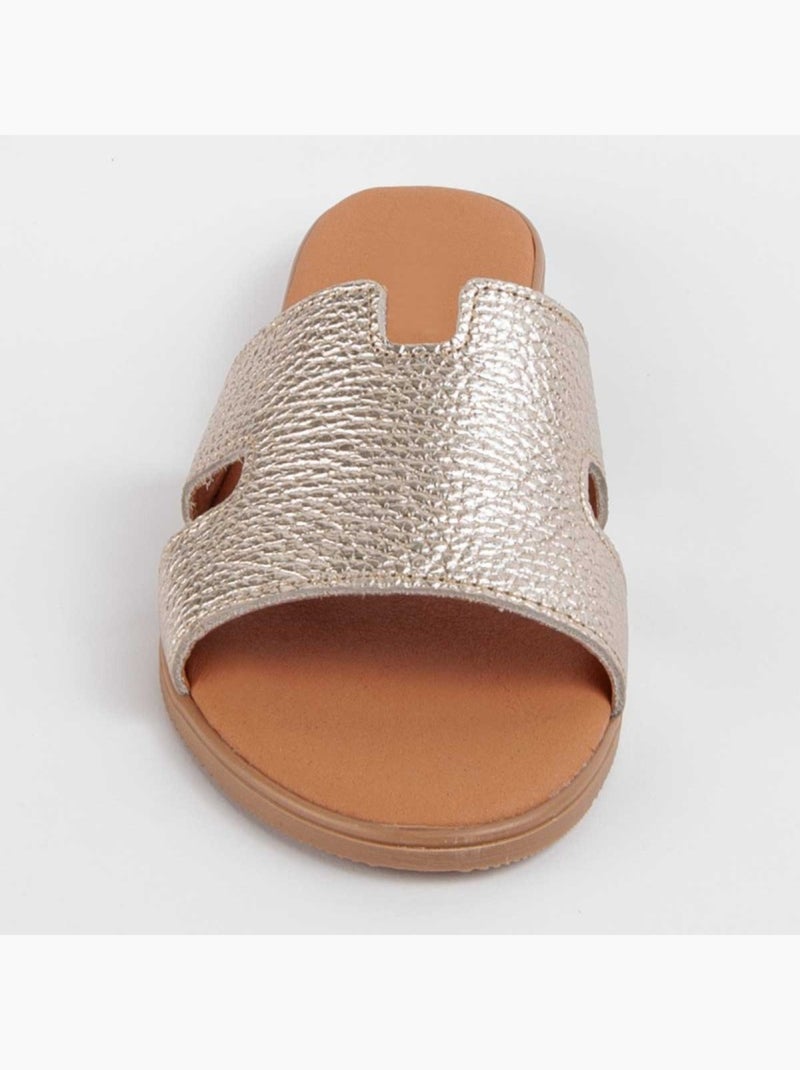 Sandalo Basso Pelle Naturale Purapiel Dorato/Oro - Kiabi
