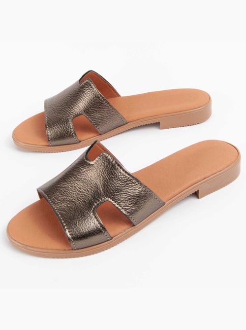 Sandalo Basso Pelle Naturale Purapiel - Kiabi