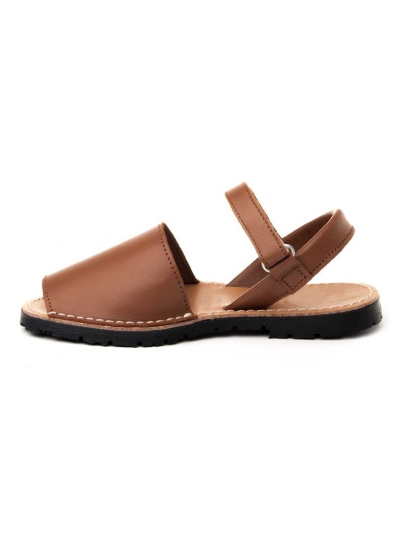 Sandalo Basso Pelle Naturale Purapiel Marrone - Kiabi
