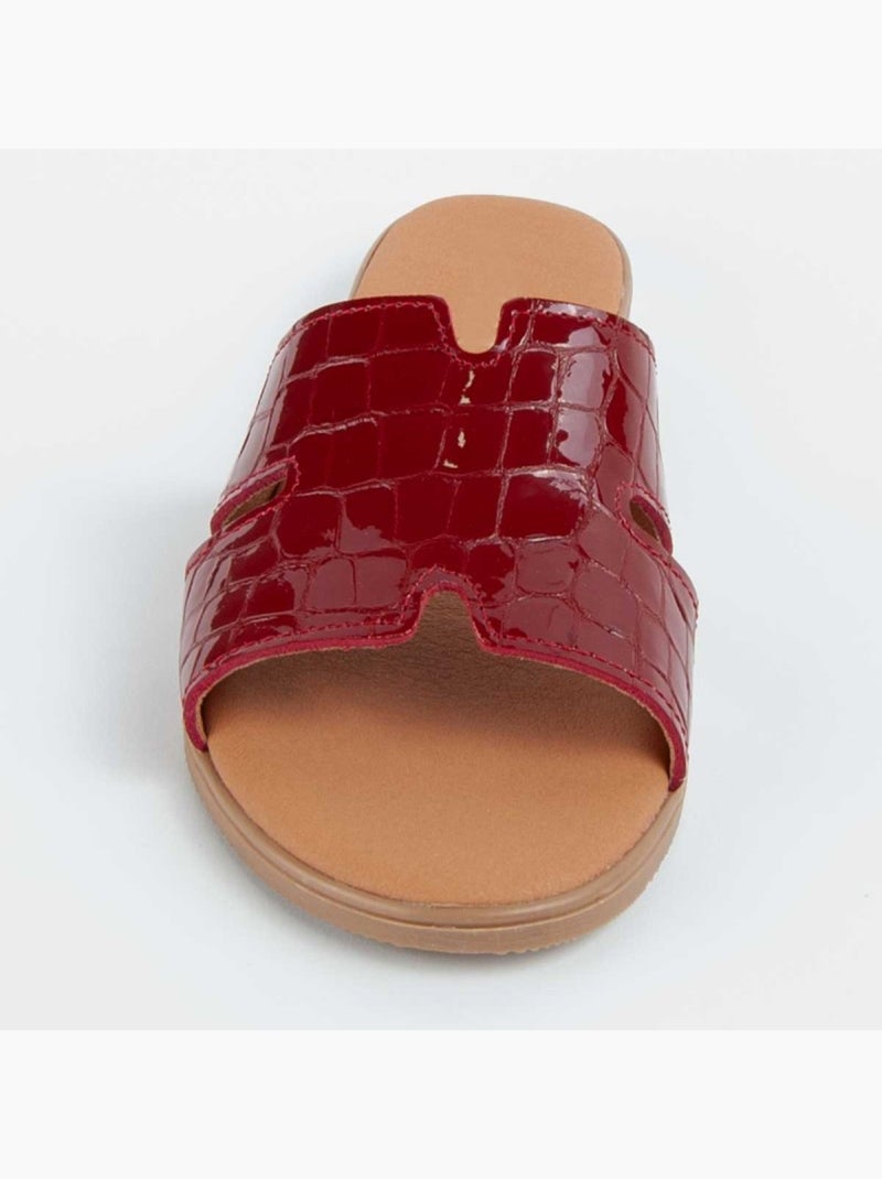 Sandalo Basso Pelle Naturale Purapiel Rosso - Kiabi