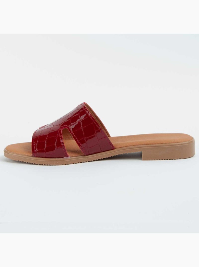 Sandalo Basso Pelle Naturale Purapiel Rosso - Kiabi