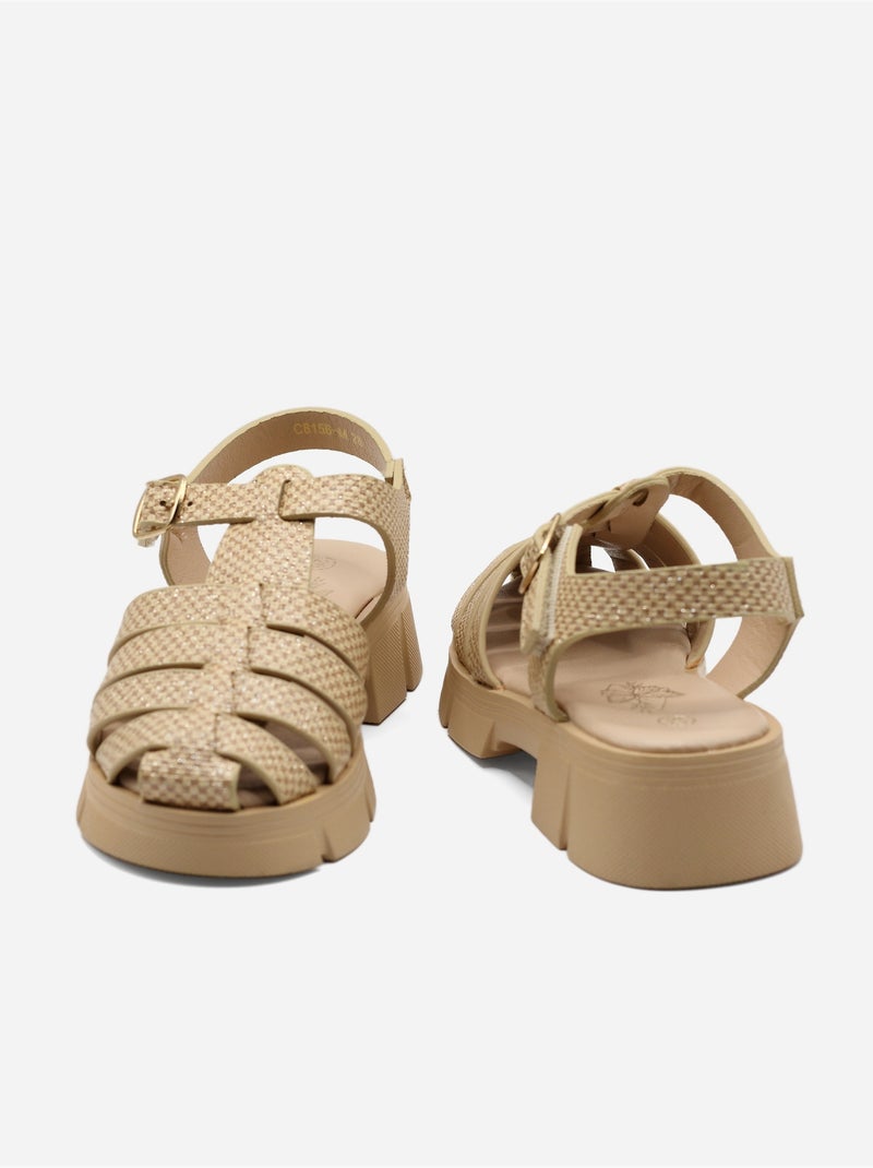 Sandalo cinturino incrociato Beige - Kiabi