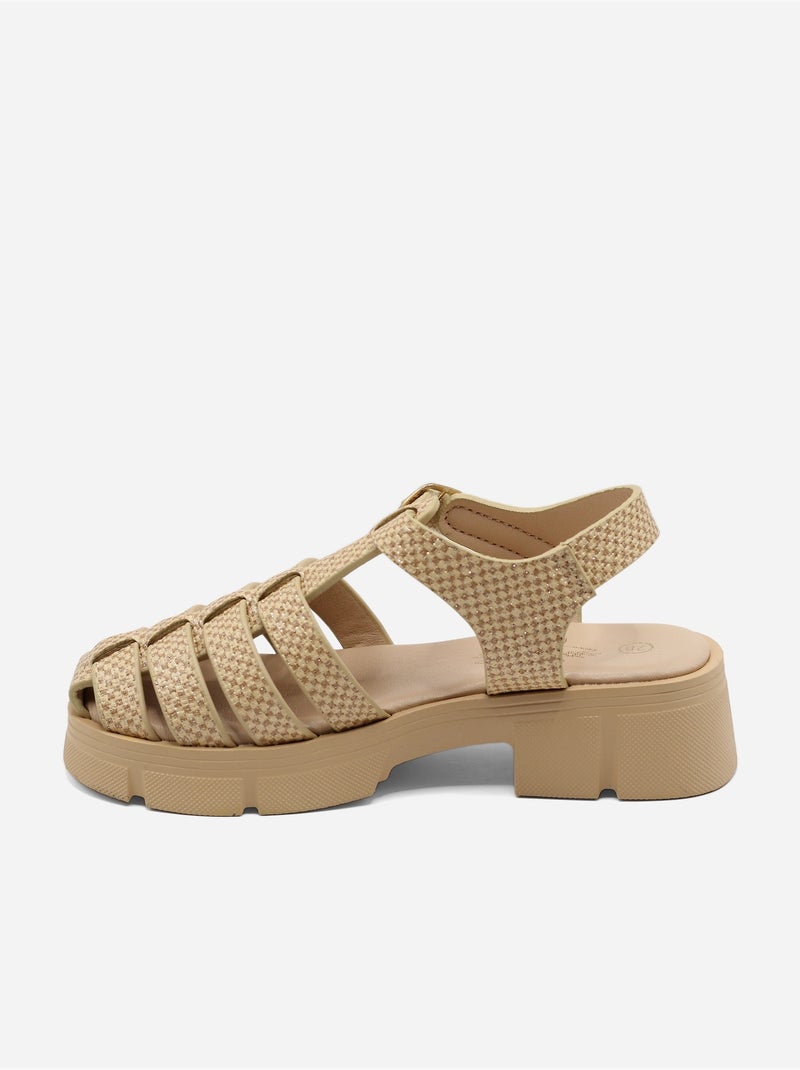 Sandalo cinturino incrociato Beige - Kiabi