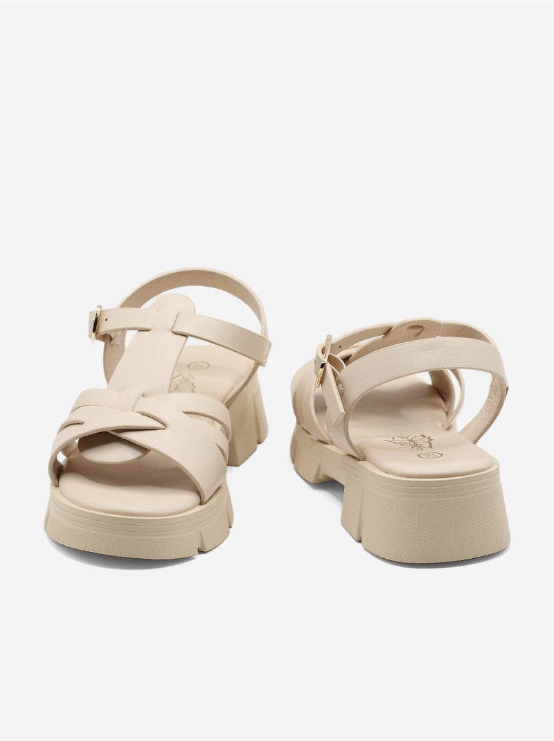 Sandalo cinturino incrociato Beige - Kiabi