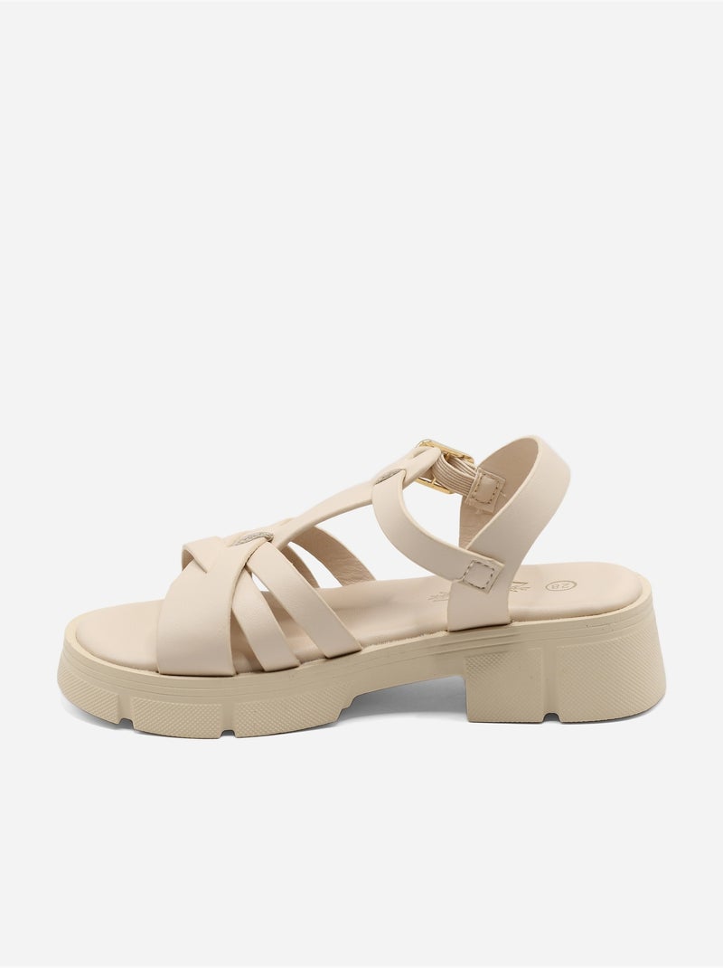 Sandalo cinturino incrociato Beige - Kiabi