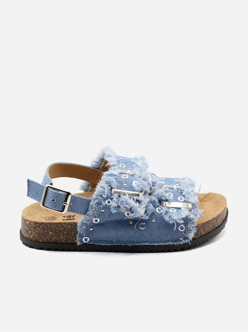 Sandalo cinturino incrociato Blu chiaro - Kiabi