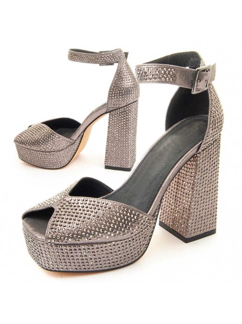 Sandalo Con Tacco Materiale Sintetico E Tessile Montevita - Kiabi