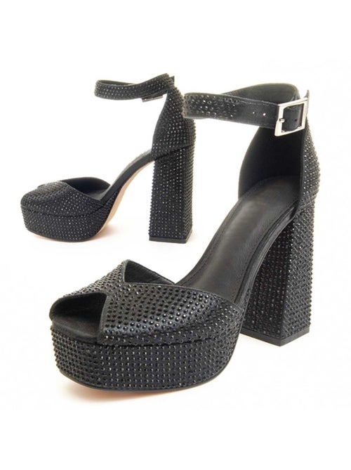 Sandalo Con Tacco Materiale Sintetico E Tessile Montevita - Kiabi