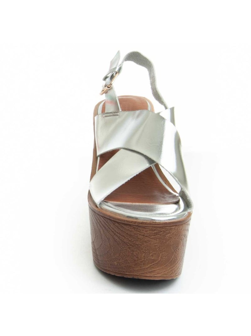 Sandalo Con Tacco Materiale Sintetico Montevita Argento - Kiabi