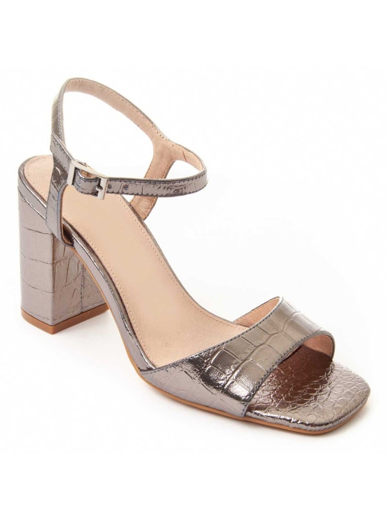 Sandalo Con Tacco Materiale Sintetico Montevita Argento - Kiabi