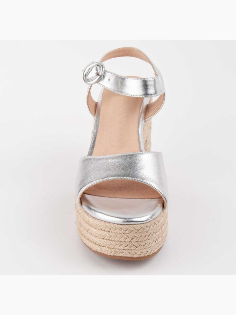Sandalo Con Tacco Materiale Sintetico Montevita Argento - Kiabi