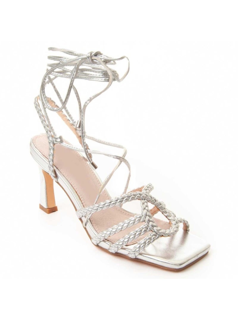 Sandalo Con Tacco Materiale Sintetico Montevita Argento - Kiabi